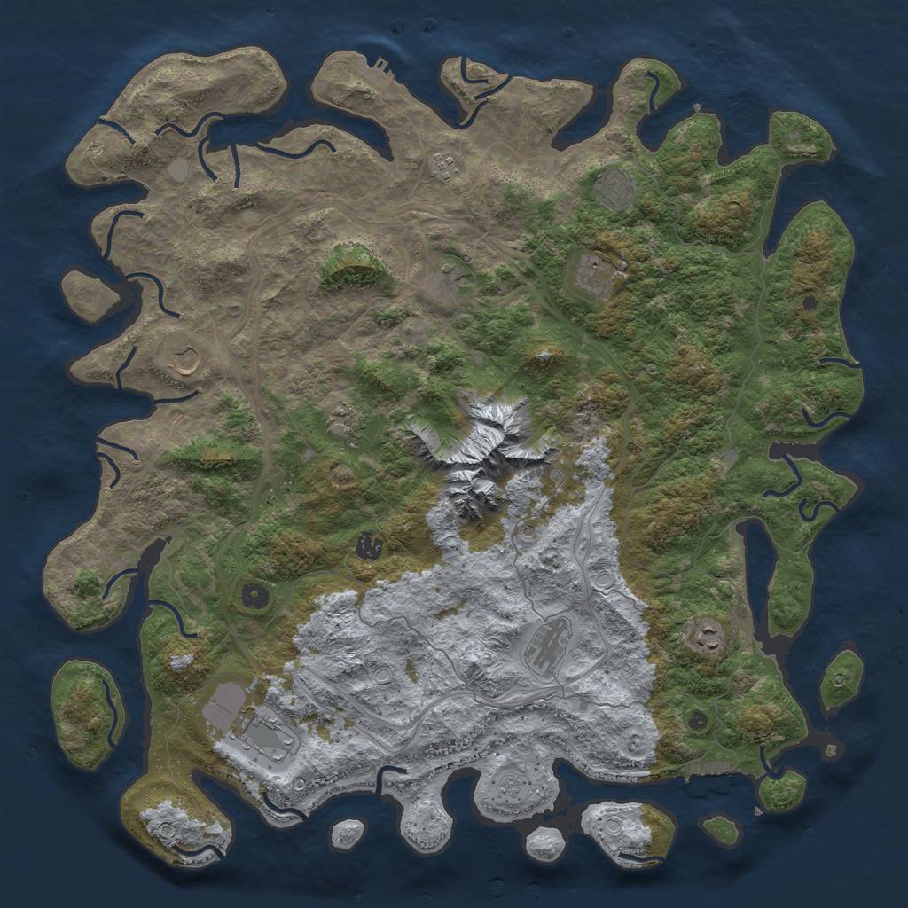 Rust Map: Procedural Map, Size: 5000, Seed: 19316078, 19 Monuments