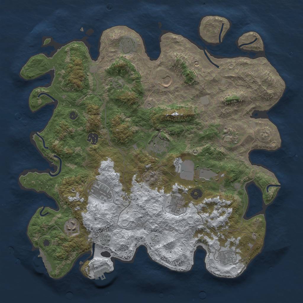 Rust Map: Procedural Map, Size: 4000, Seed: 67352, 20 Monuments