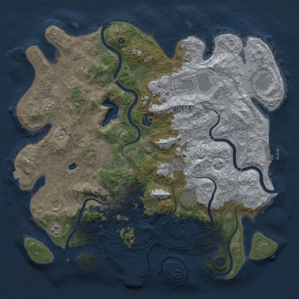 Rust Map: Procedural Map, Size: 4400, Seed: 1476758227, 16 Monuments