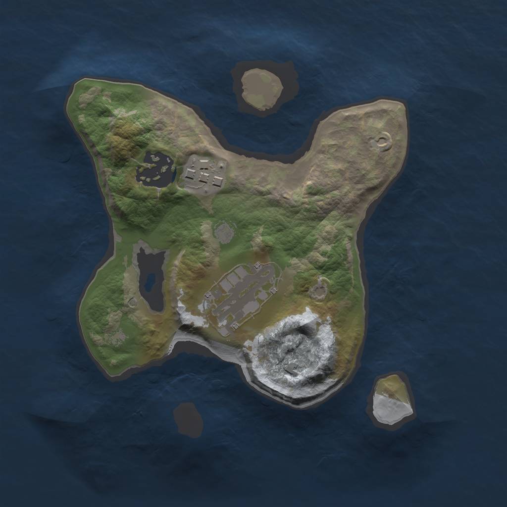 Rust Map: Barren, Size: 2000, Seed: 45423, 5 Monuments