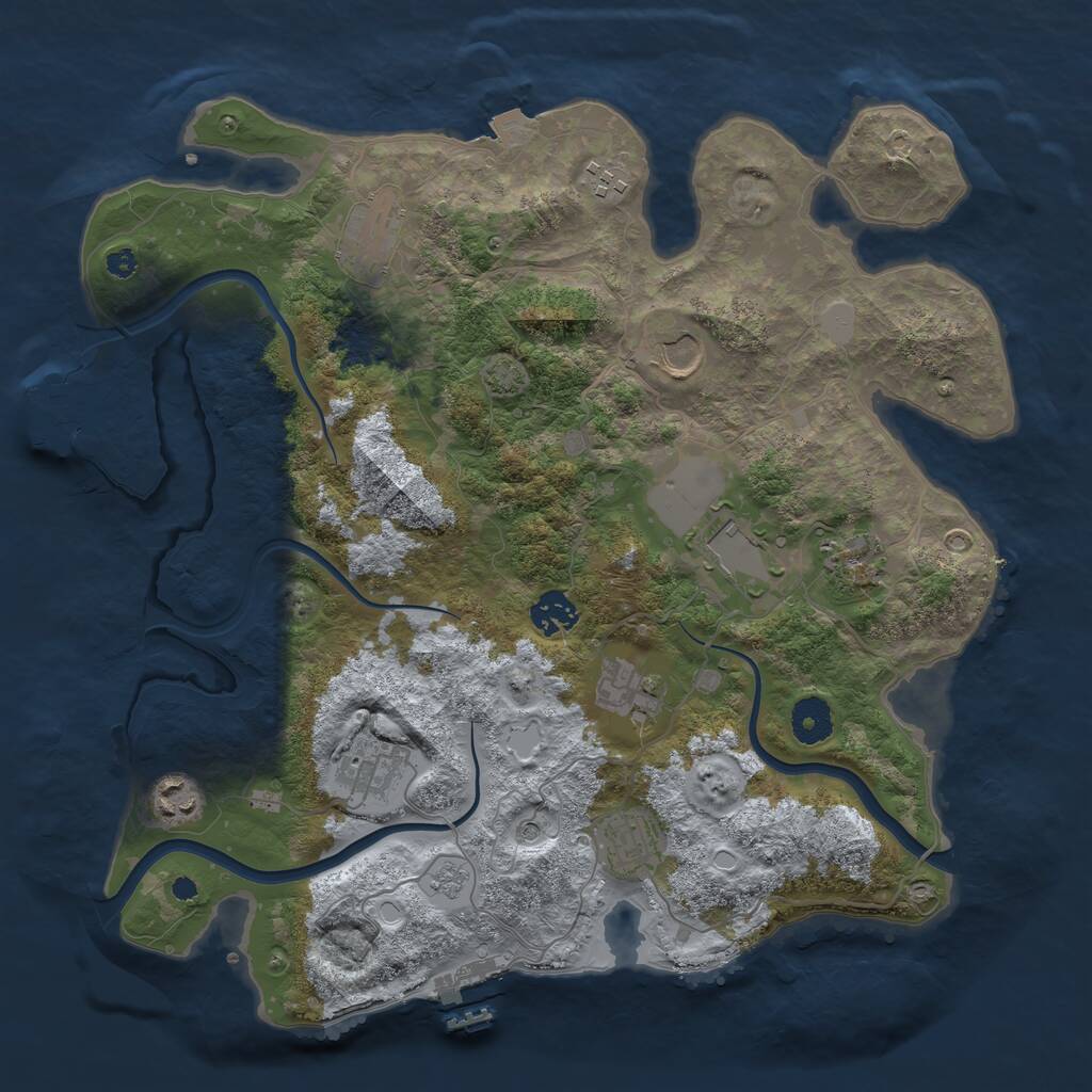 Rust Map: Procedural Map, Size: 3700, Seed: 1537382293, 16 Monuments
