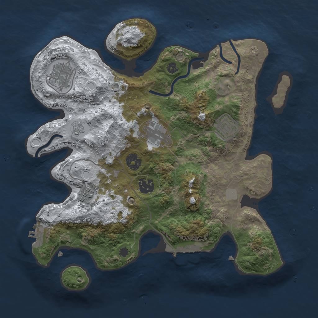 Rust Map: Procedural Map, Size: 3000, Seed: 56489154, 13 Monuments