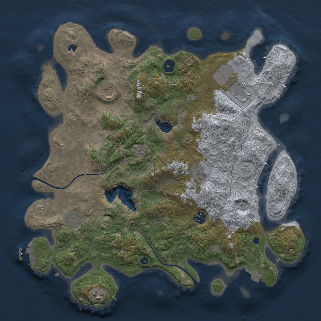 Rust Map: Procedural Map, Size: 4000, Seed: 6584556, 12 Monuments