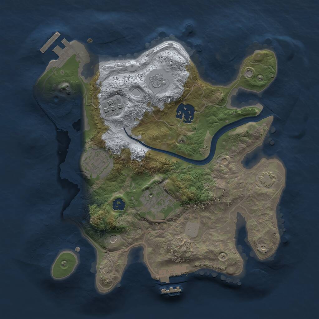 Rust Map: Procedural Map, Size: 2500, Seed: 4966732, 10 Monuments