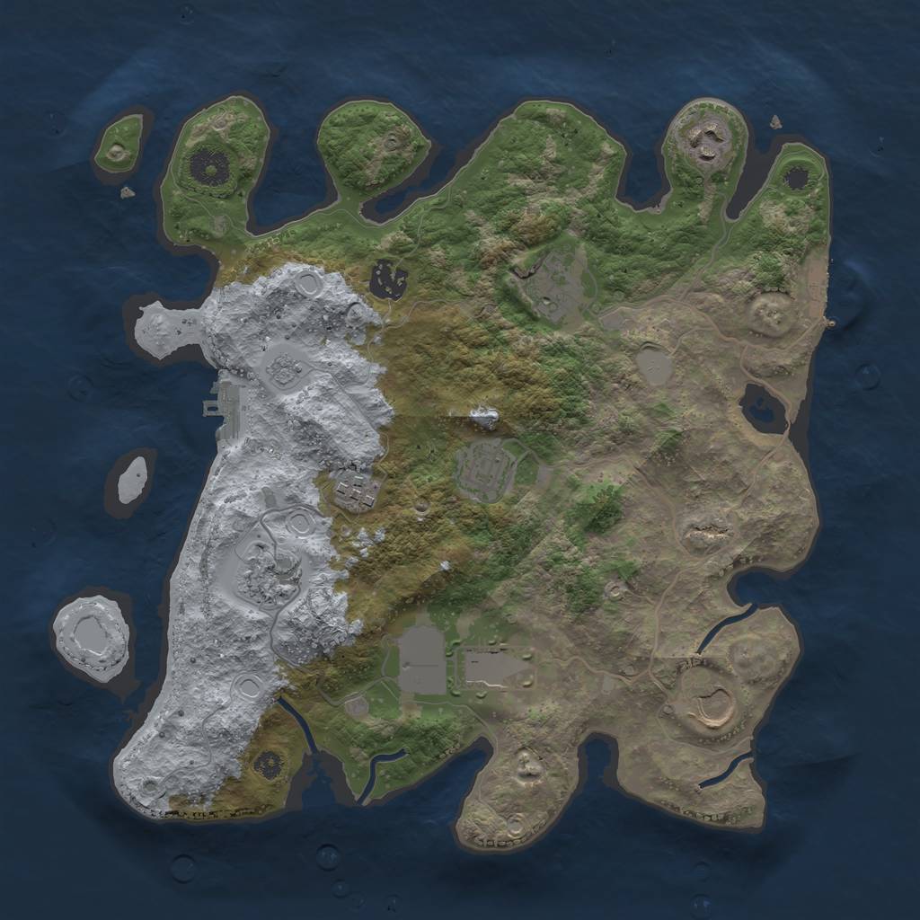 Rust Map: Procedural Map, Size: 3500, Seed: 1505989244, 16 Monuments