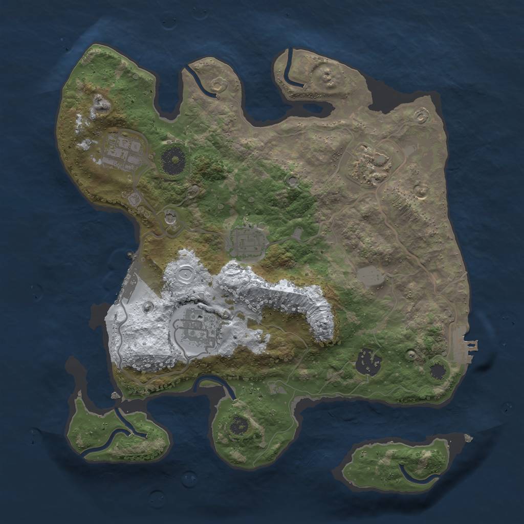 Rust Map: Procedural Map, Size: 3000, Seed: 1981718573, 13 Monuments