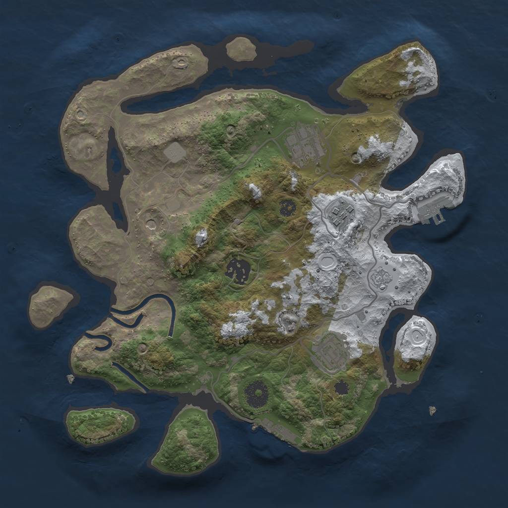 Rust Map: Procedural Map, Size: 3000, Seed: 1798226597, 13 Monuments