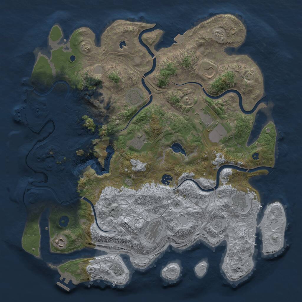 Rust Map: Procedural Map, Size: 4251, Seed: 1676096471, 16 Monuments
