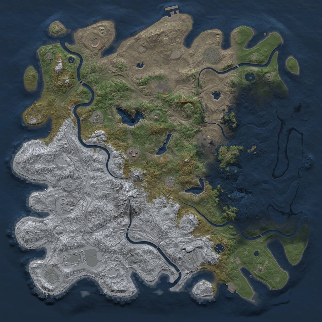 Rust Map: Procedural Map, Size: 5000, Seed: 51802, 17 Monuments