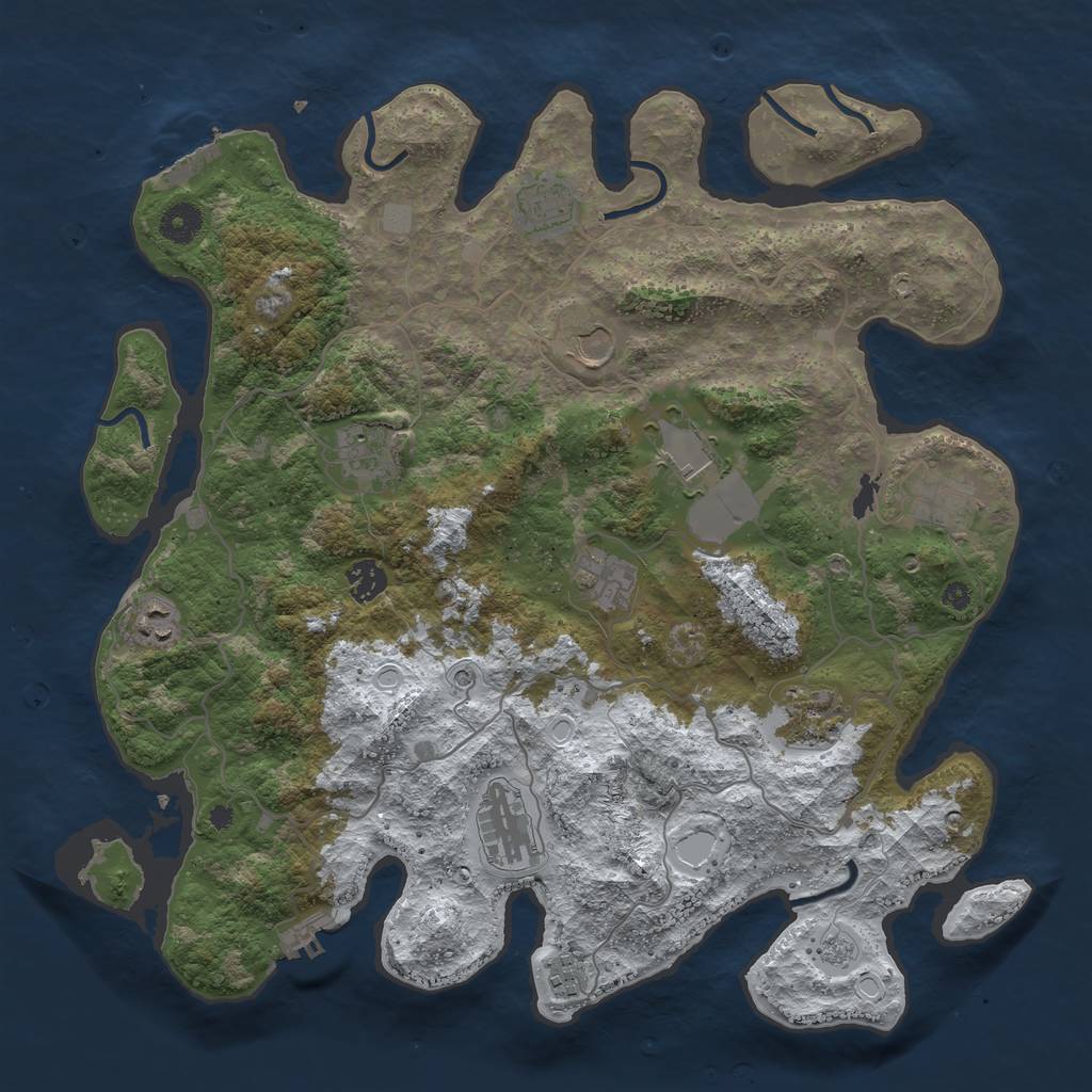 Rust Map: Procedural Map, Size: 4000, Seed: 541789678, 20 Monuments