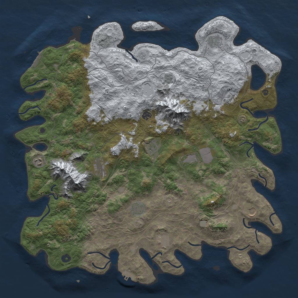 Rust Map: Procedural Map, Size: 5000, Seed: 1112, 20 Monuments