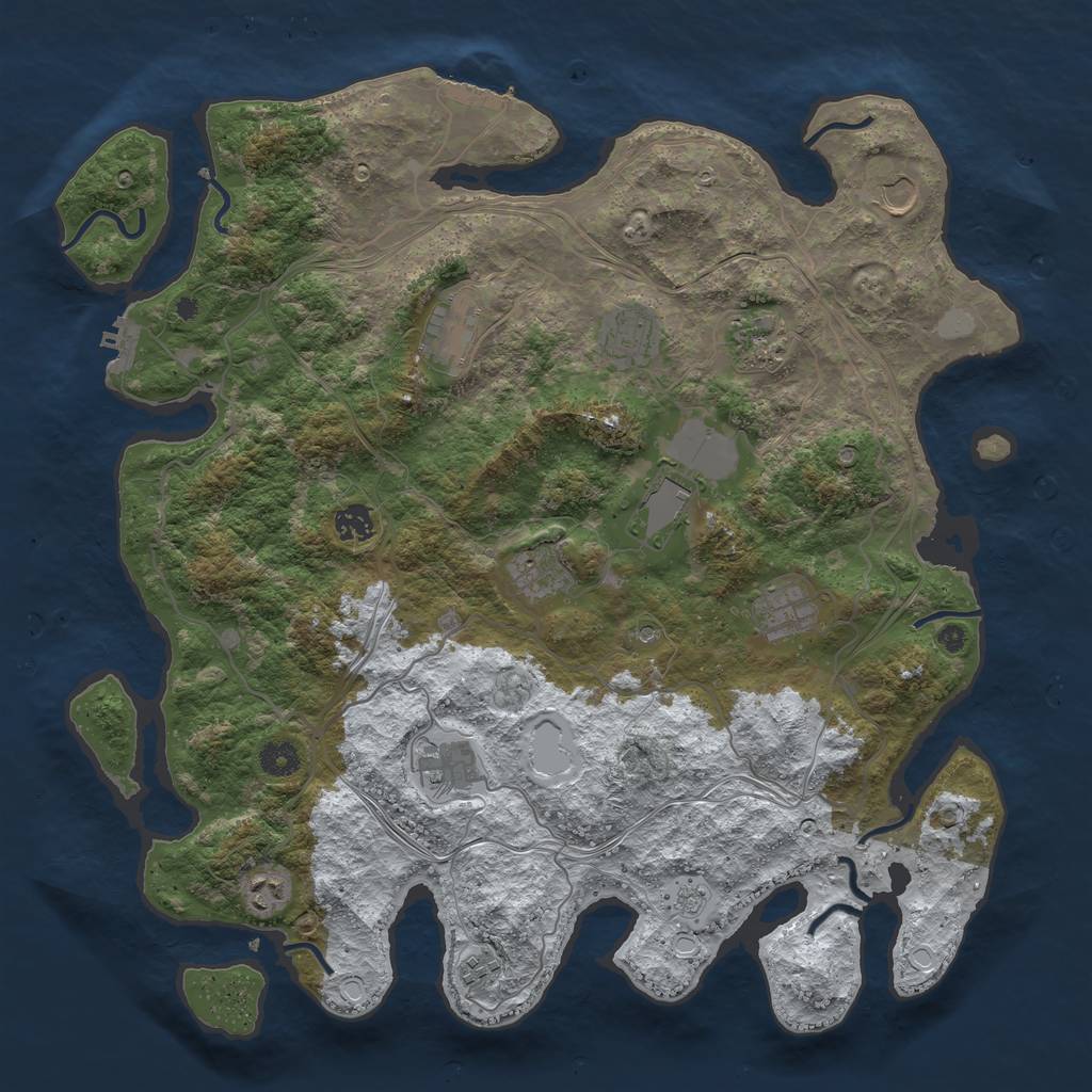 Rust Map: Procedural Map, Size: 4250, Seed: 1347313695, 20 Monuments
