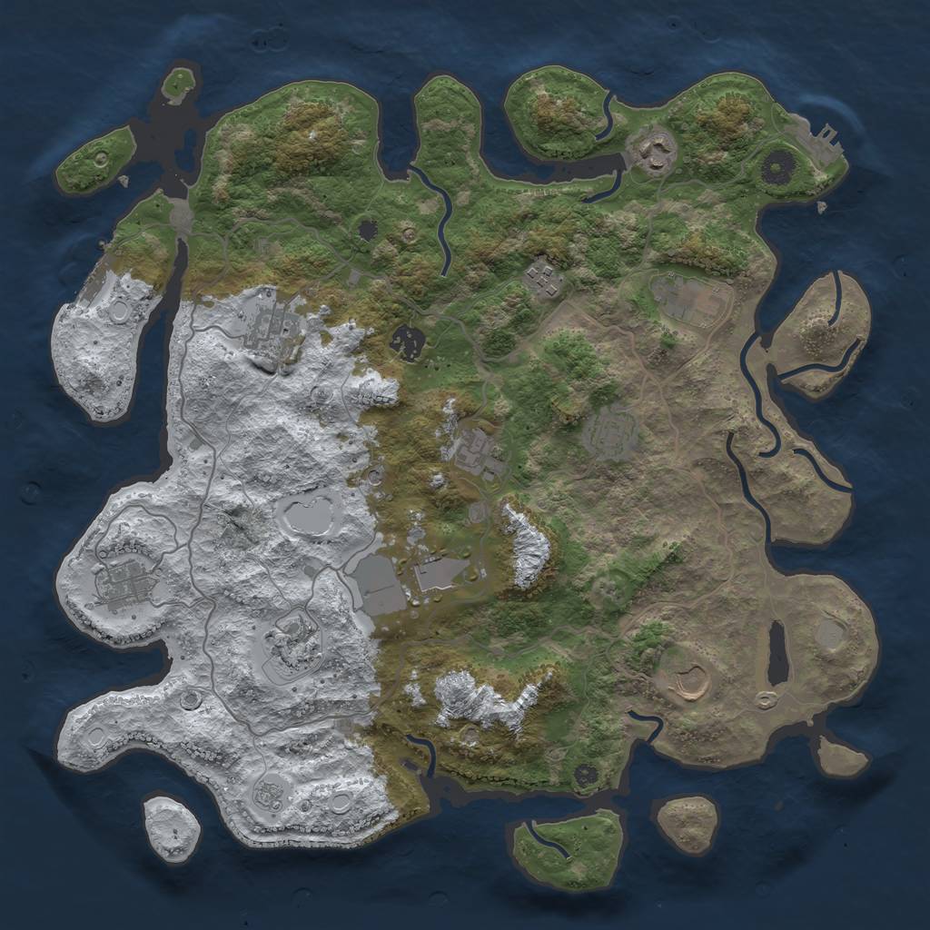 Rust Map: Procedural Map, Size: 4000, Seed: 118812817, 20 Monuments