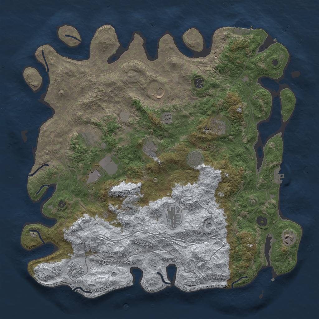 Rust Map: Procedural Map, Size: 4500, Seed: 122375328, 20 Monuments