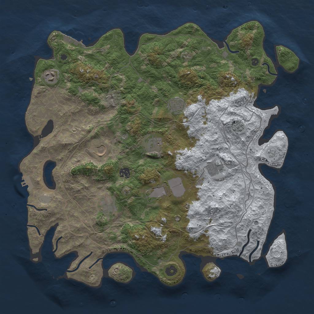 Rust Map: Procedural Map, Size: 4250, Seed: 183370091, 18 Monuments