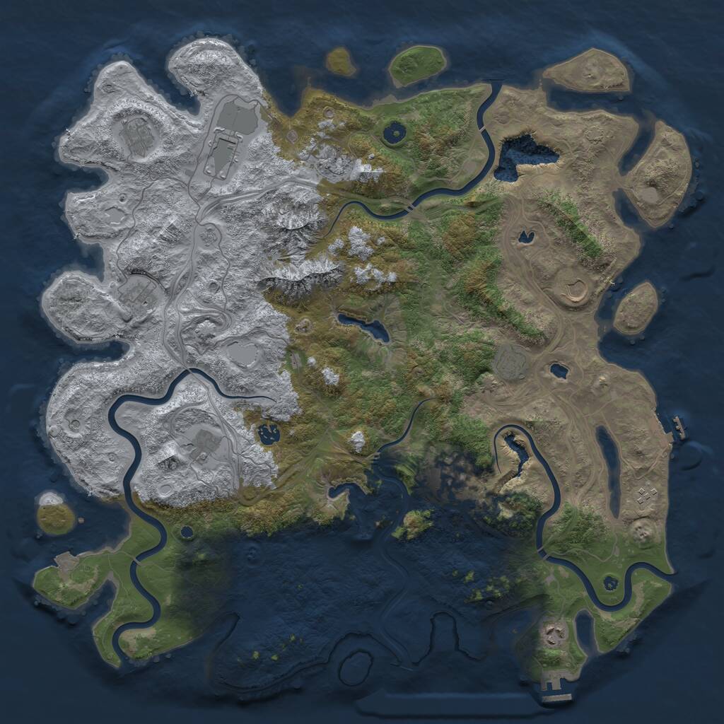 Rust Map: Procedural Map, Size: 5000, Seed: 1314, 17 Monuments