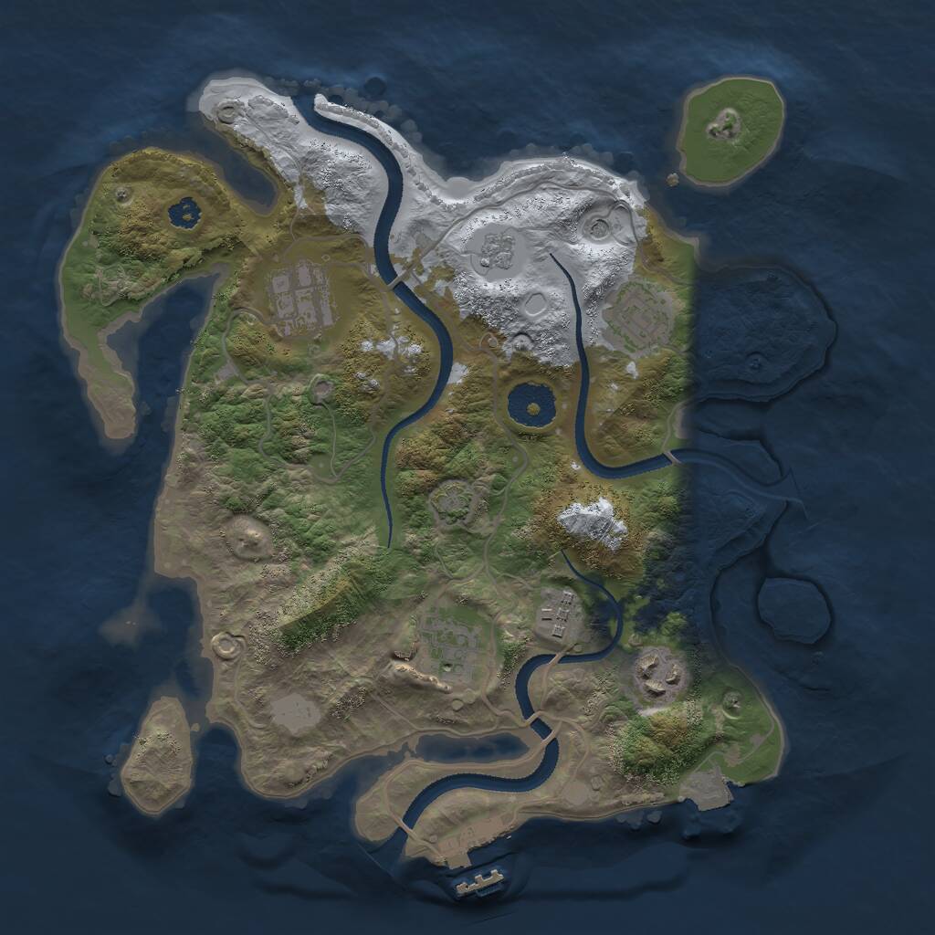 Rust Map: Procedural Map, Size: 3000, Seed: 95589, 10 Monuments