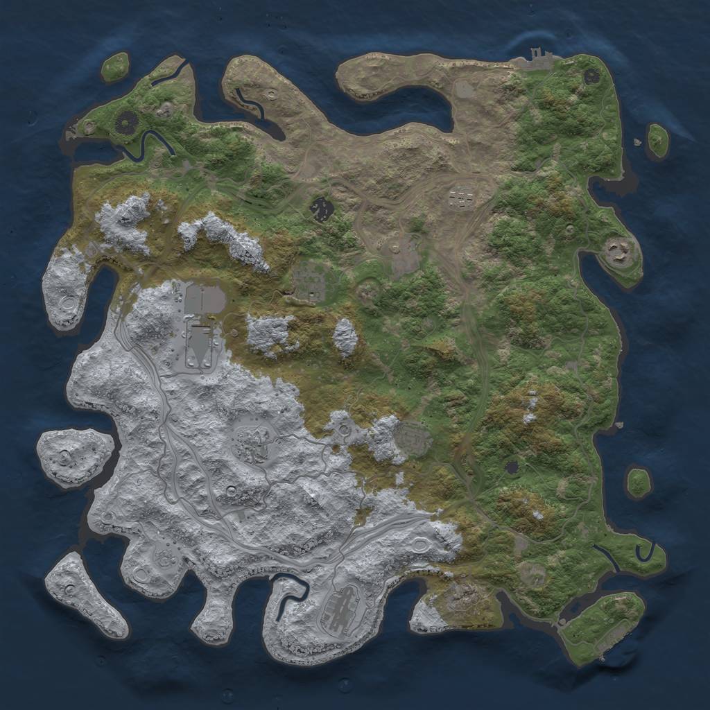 Rust Map: Procedural Map, Size: 4500, Seed: 6900, 18 Monuments