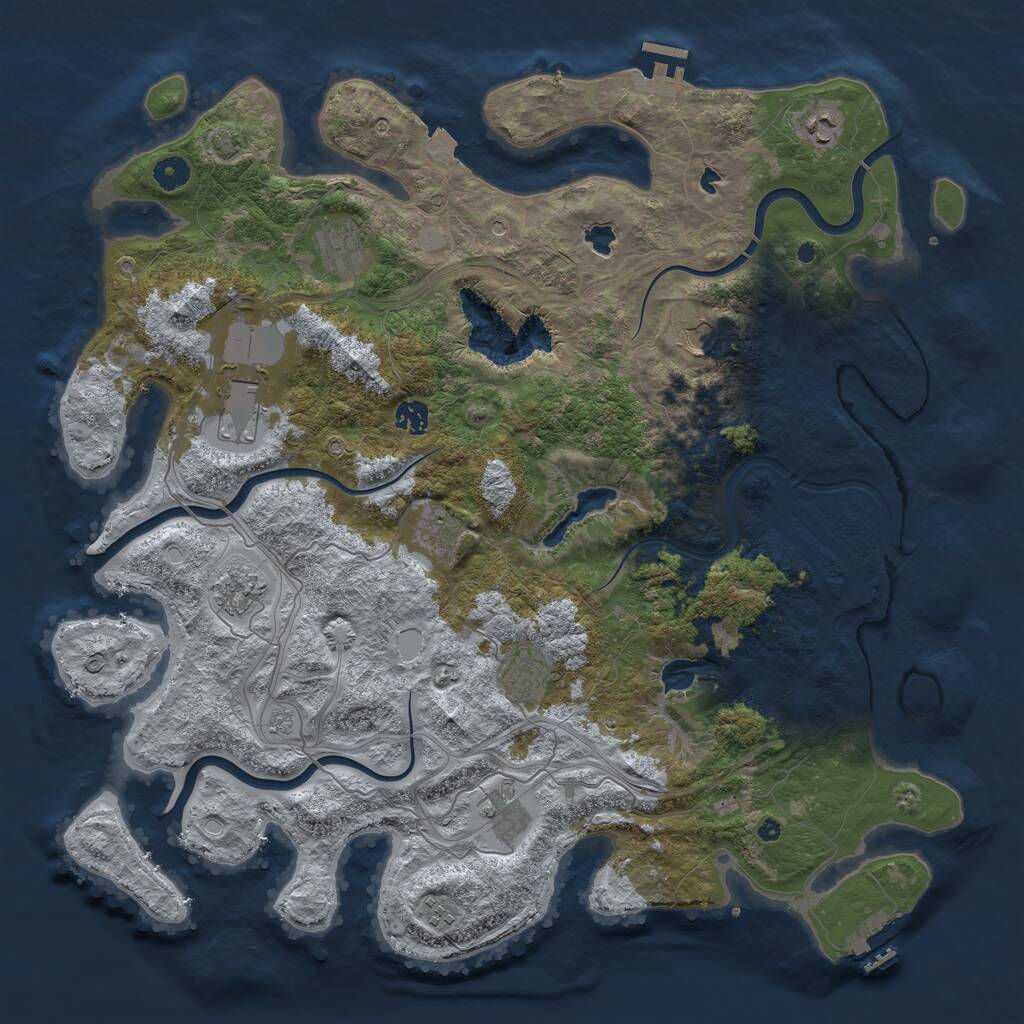 Rust Map: Procedural Map, Size: 4500, Seed: 6900, 16 Monuments