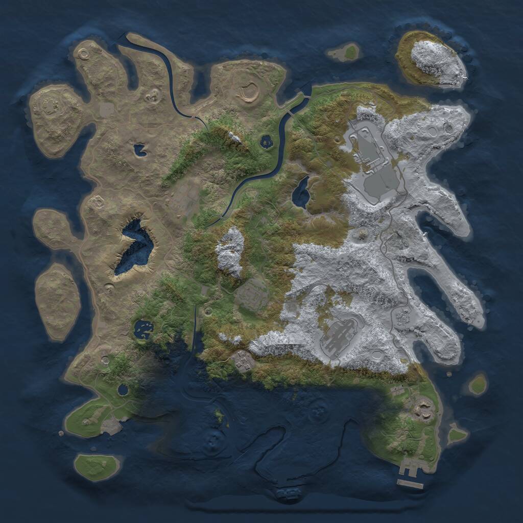 Rust Map: Procedural Map, Size: 4000, Seed: 32780, 14 Monuments