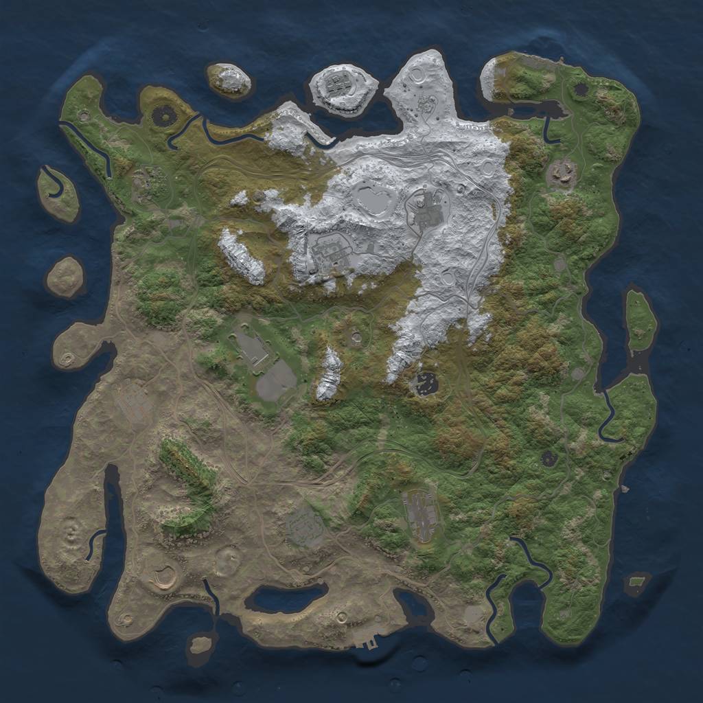 Rust Map: Procedural Map, Size: 4500, Seed: 2345678, 20 Monuments