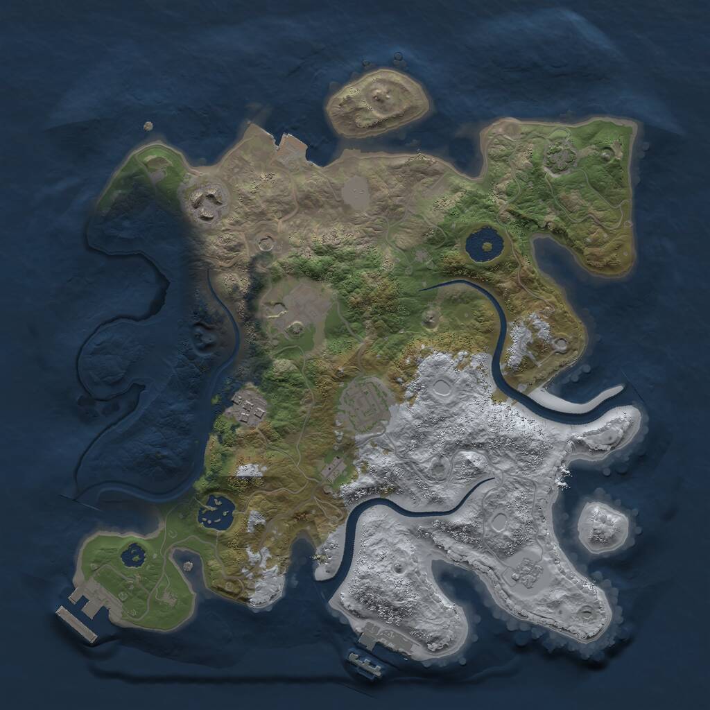 Rust Map: Procedural Map, Size: 3000, Seed: 617856000, 11 Monuments
