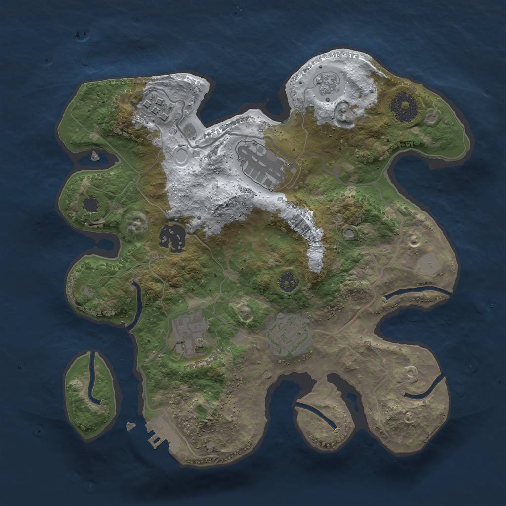 Rust Map: Procedural Map, Size: 2705, Seed: 12012021, 12 Monuments