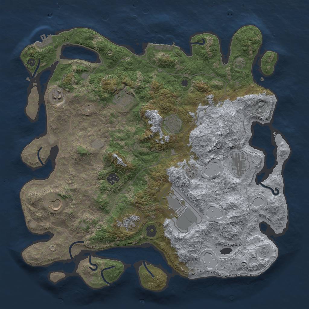 Rust Map: Procedural Map, Size: 4000, Seed: 22589, 18 Monuments