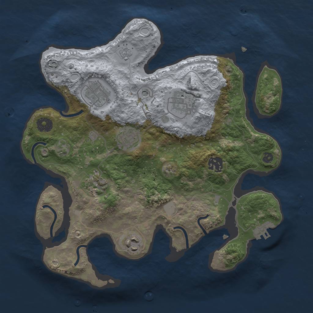 Rust Map: Procedural Map, Size: 3000, Seed: 558668154, 14 Monuments