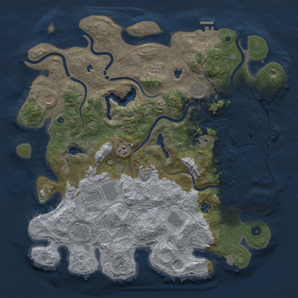 Rust Map: Procedural Map, Size: 4500, Seed: 4527843, 15 Monuments