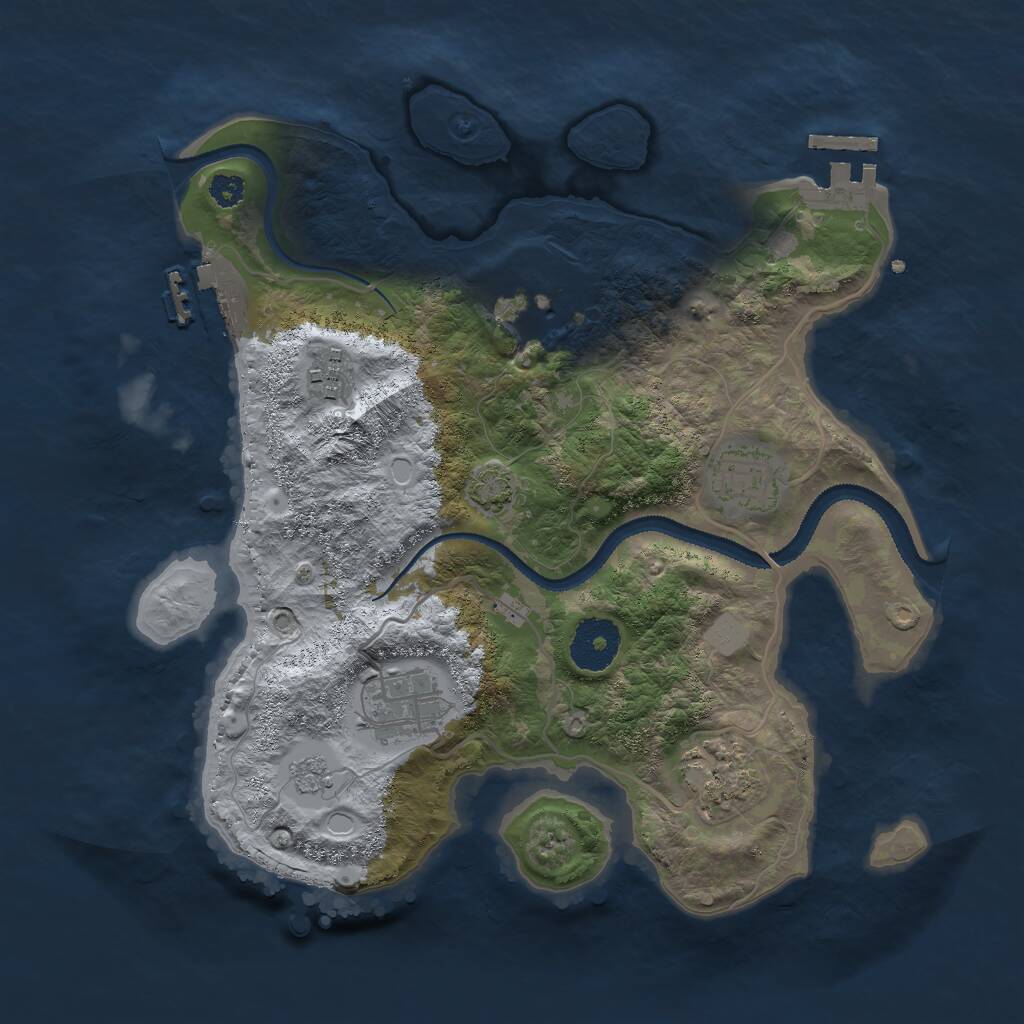 Rust Map: Procedural Map, Size: 2998, Seed: 100, 10 Monuments
