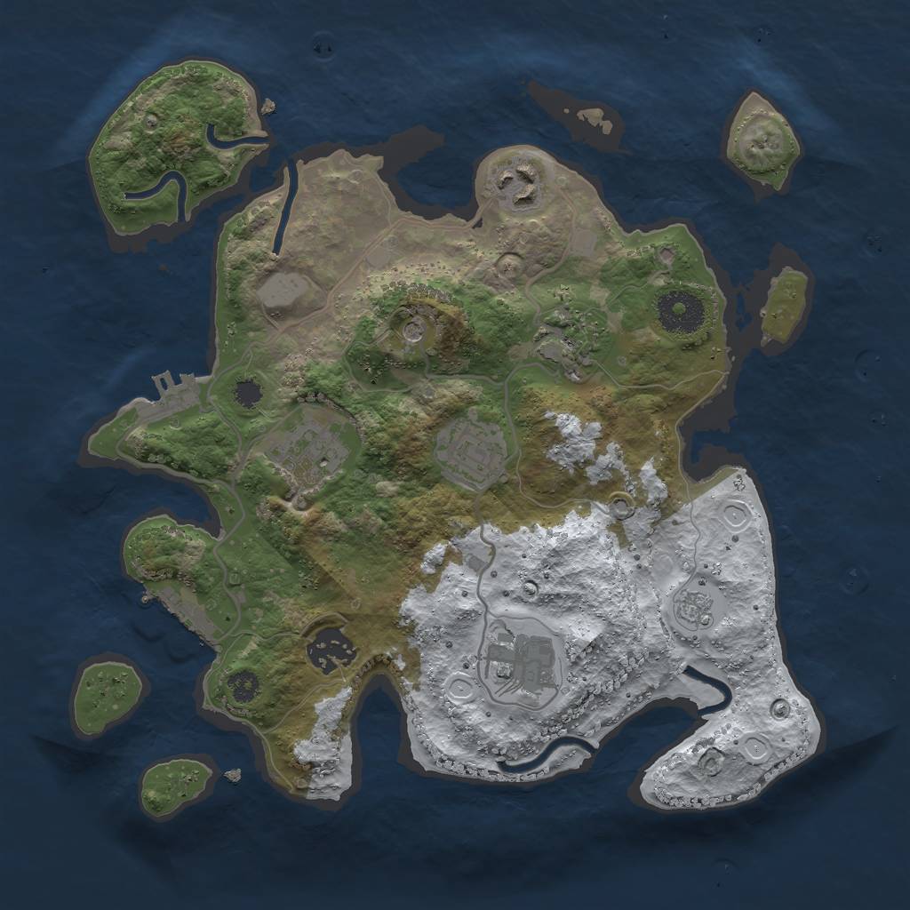 Rust Map: Procedural Map, Size: 3000, Seed: 978950759, 15 Monuments