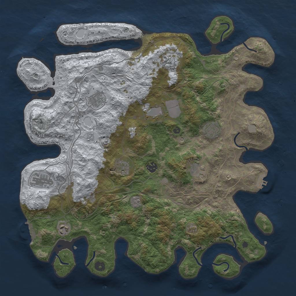 Rust Map: Procedural Map, Size: 4250, Seed: 4791, 19 Monuments