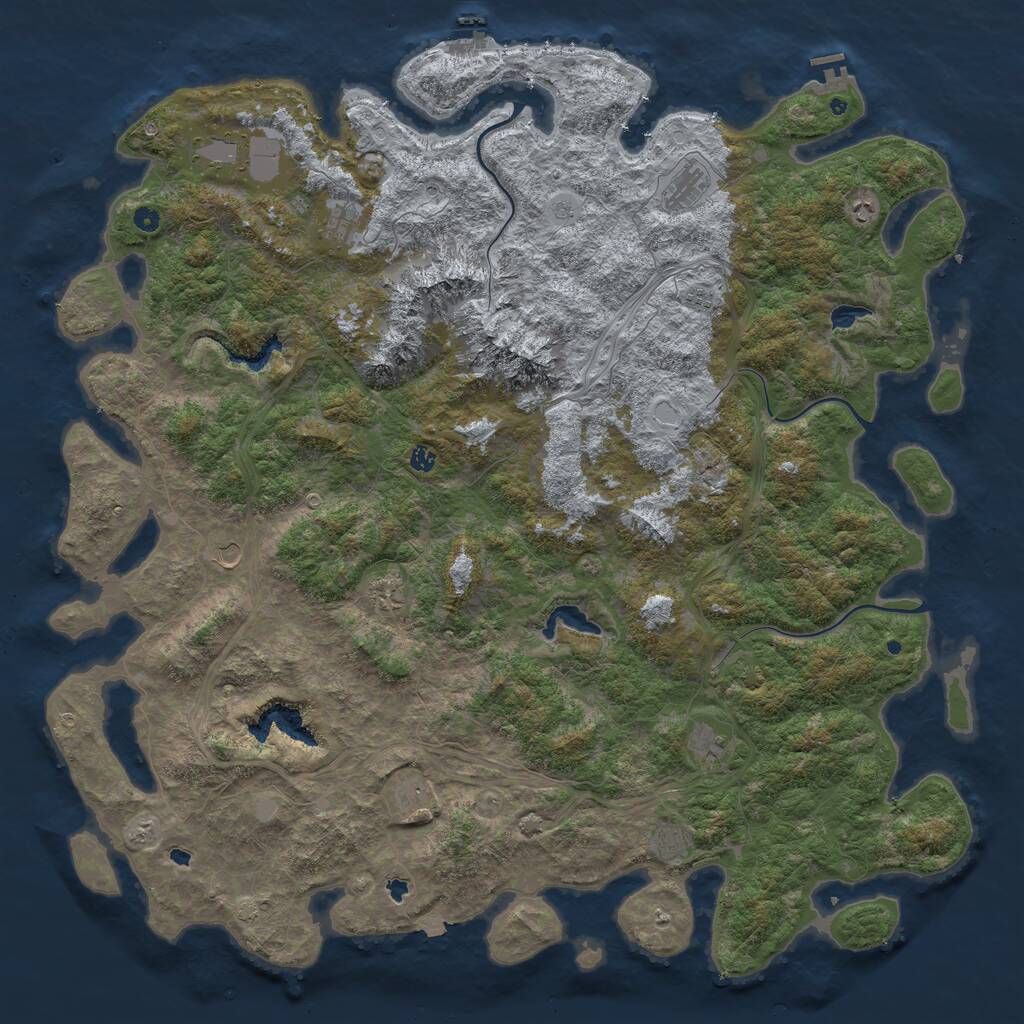 Rust Map: Procedural Map, Size: 6000, Seed: 5463481, 17 Monuments