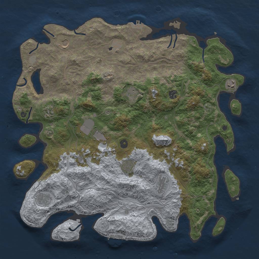 Rust Map: Procedural Map, Size: 4500, Seed: 693196152, 20 Monuments