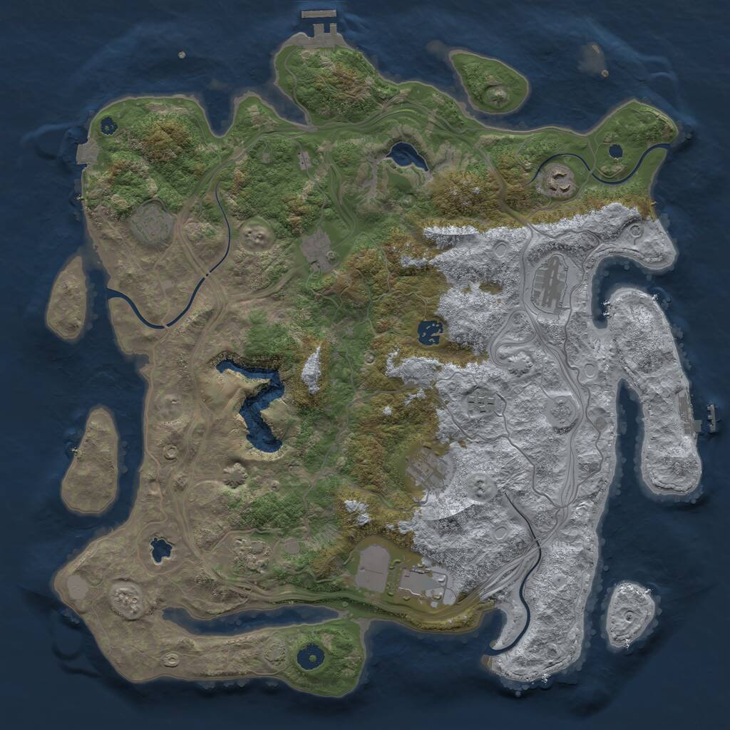 Rust Map: Procedural Map, Size: 4250, Seed: 19770304, 15 Monuments