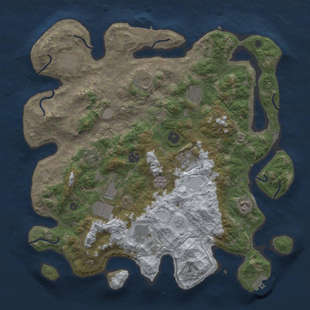 Rust Map: Procedural Map, Size: 4000, Seed: 271577117, 19 Monuments