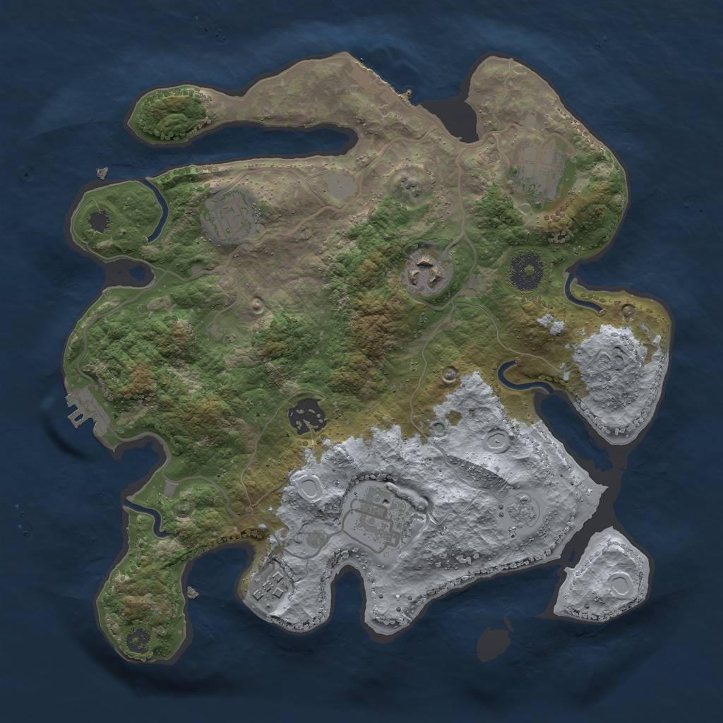 Rust Map: Procedural Map, Size: 3000, Seed: 309010, 14 Monuments