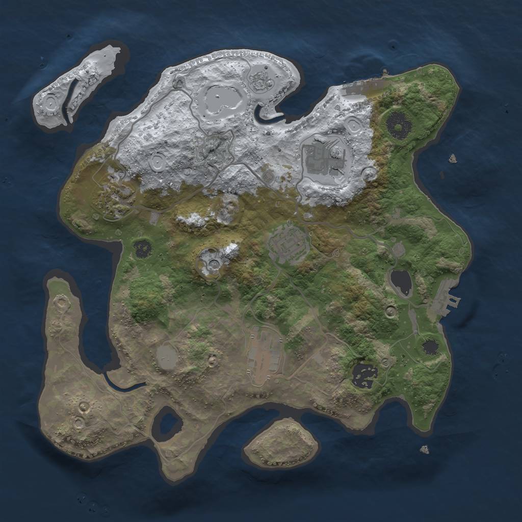 Rust Map: Procedural Map, Size: 3000, Seed: 567495520, 14 Monuments