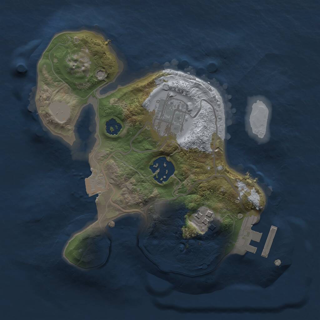 Rust Map: Procedural Map, Size: 2000, Seed: 200001, 5 Monuments