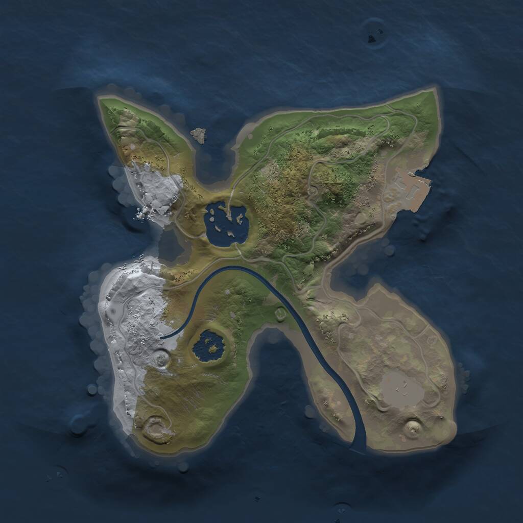 Rust Map: Procedural Map, Size: 1700, Seed: 45378, 2 Monuments