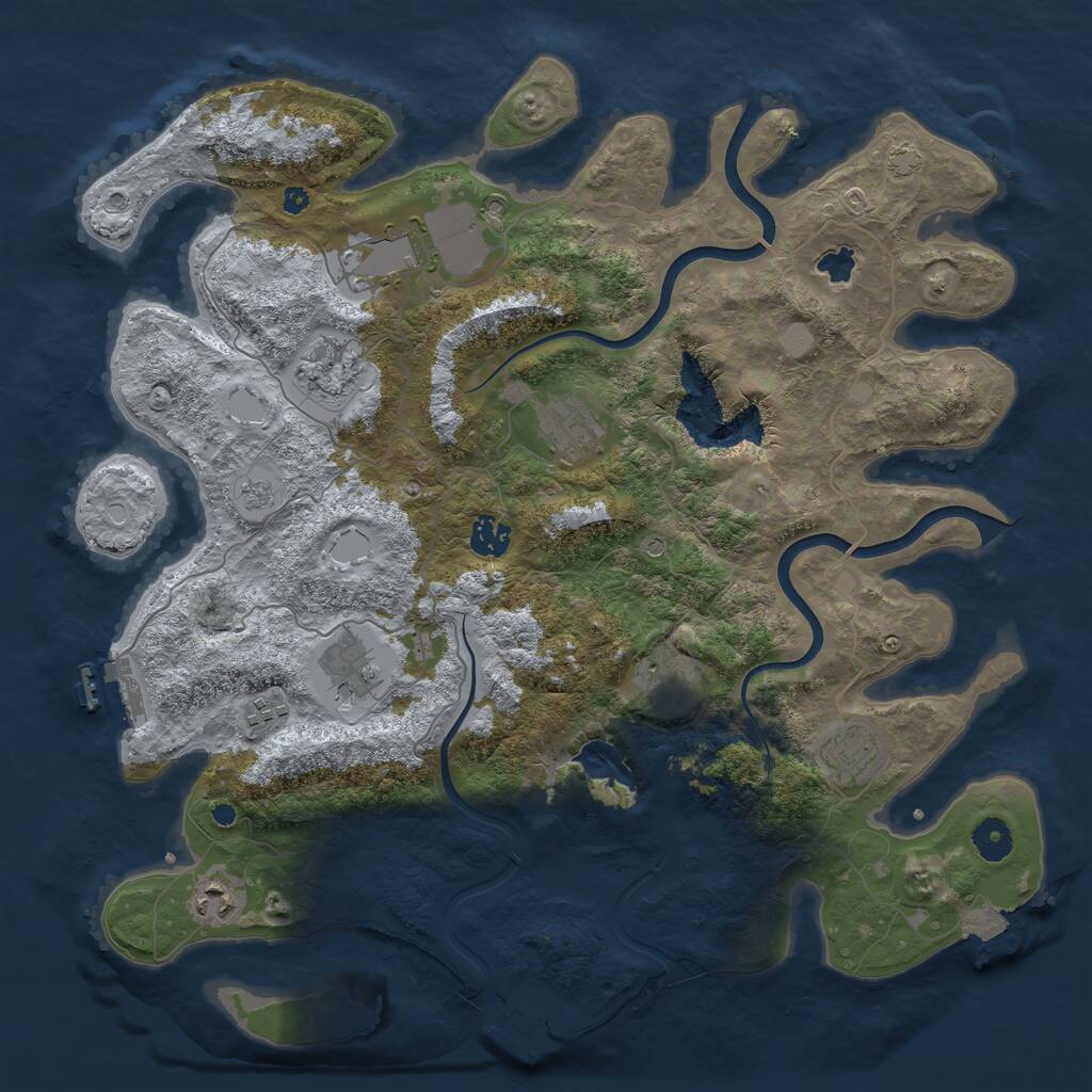 Rust Map: Procedural Map, Size: 4000, Seed: 1527864, 15 Monuments