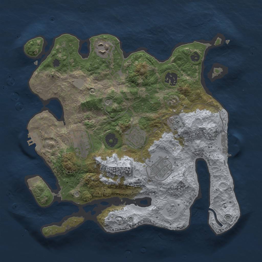 Rust Map: Procedural Map, Size: 3000, Seed: 603146541, 13 Monuments
