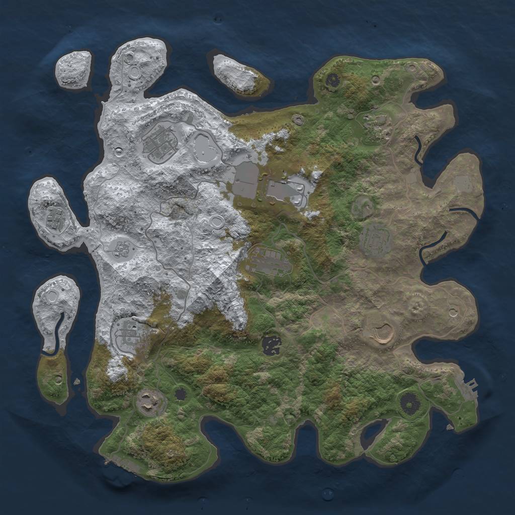 Rust Map: Procedural Map, Size: 3800, Seed: 166909648, 19 Monuments