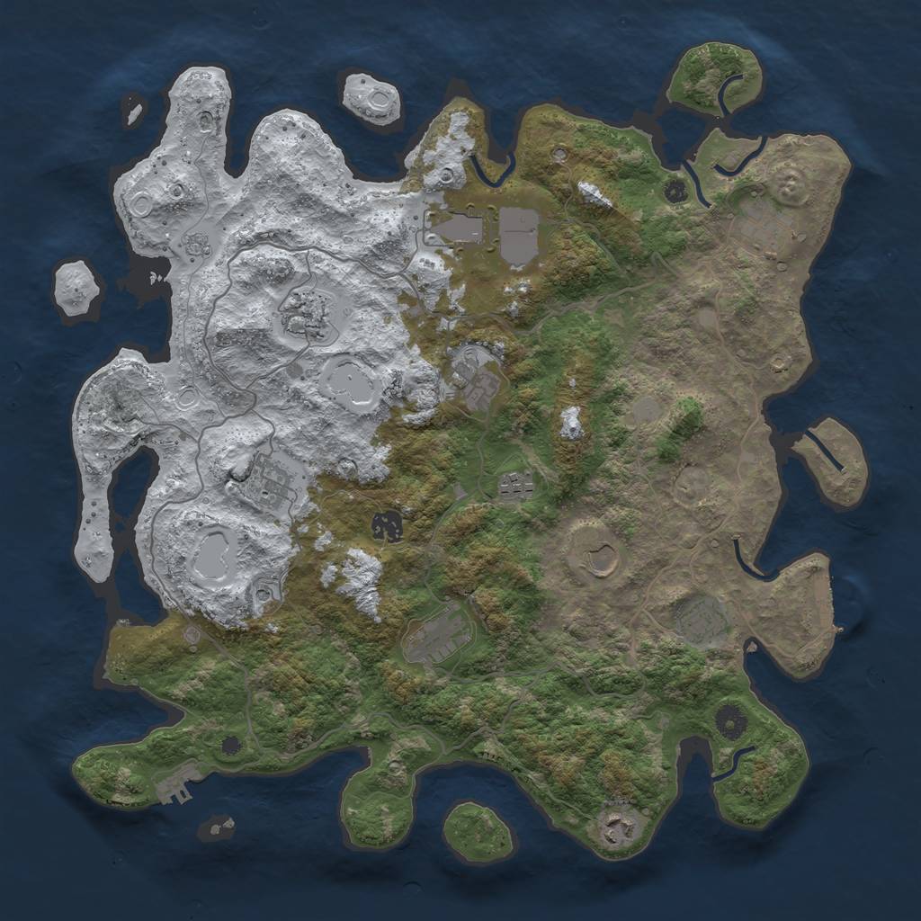 Rust Map: Procedural Map, Size: 4200, Seed: 54882, 20 Monuments