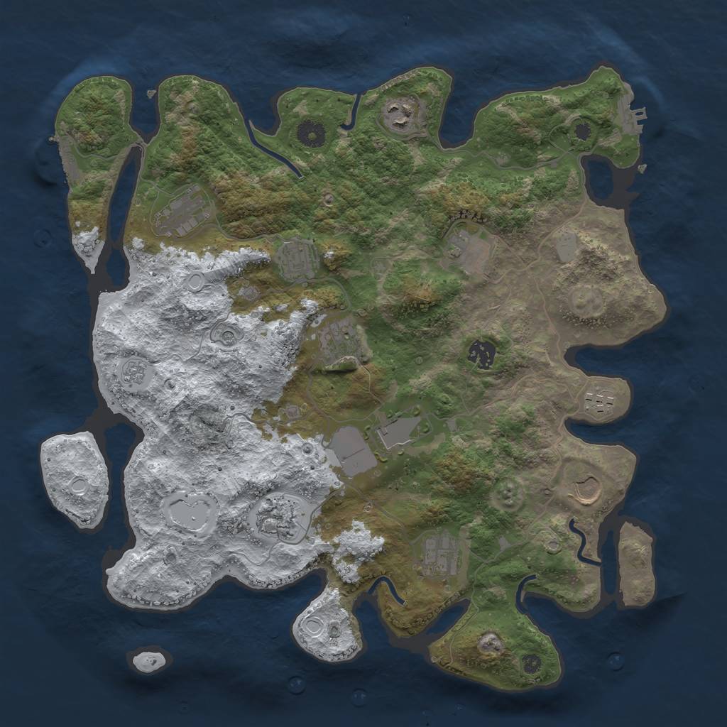 Rust Map: Procedural Map, Size: 3850, Seed: 997310406, 20 Monuments