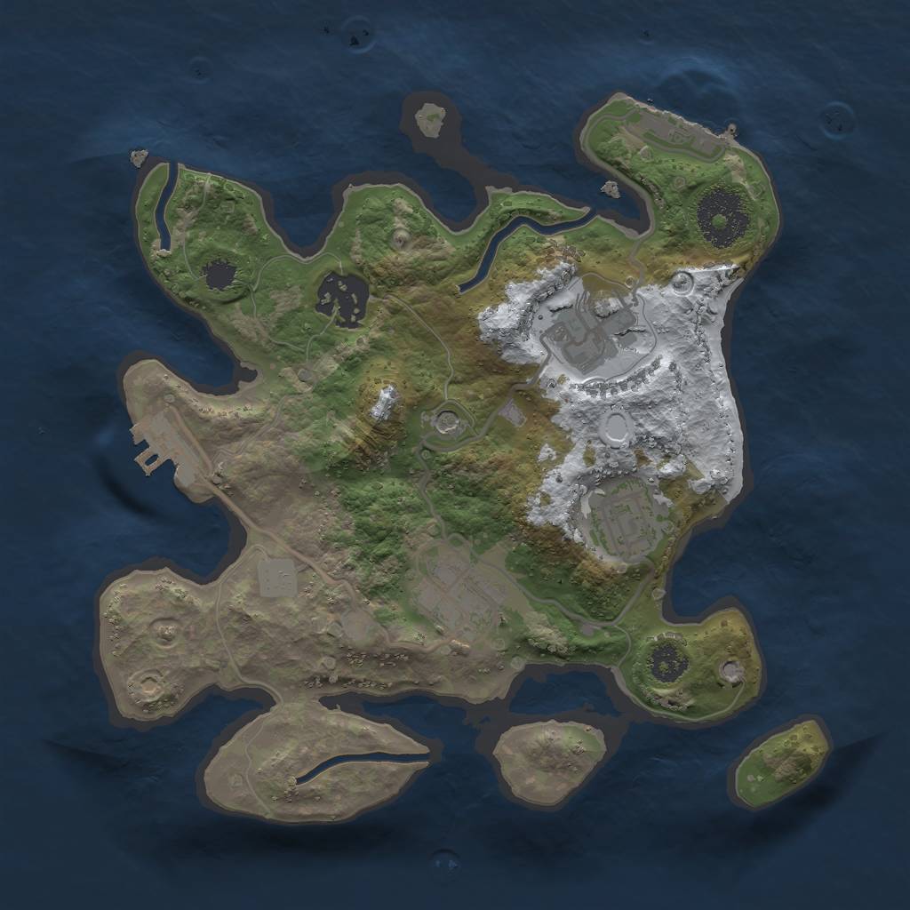 Rust Map: Procedural Map, Size: 2500, Seed: 312109684, 12 Monuments