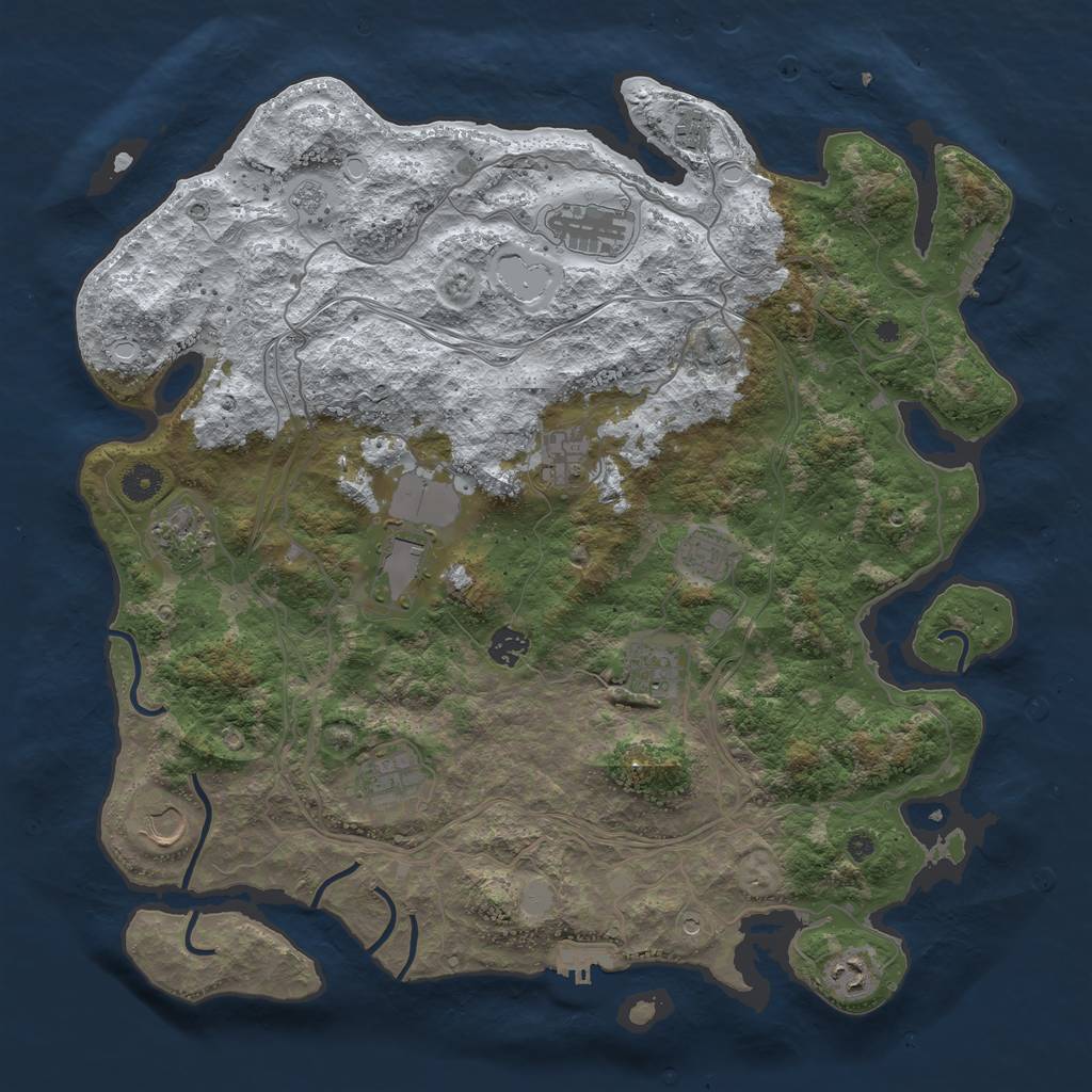 Rust Map: Procedural Map, Size: 4250, Seed: 1466320930, 20 Monuments
