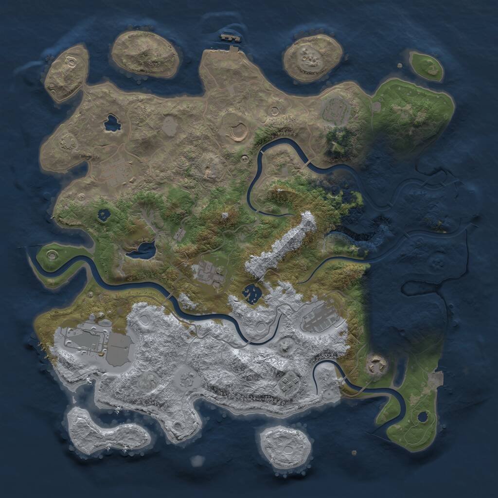 Rust Map: Procedural Map, Size: 4000, Seed: 1651495547, 15 Monuments