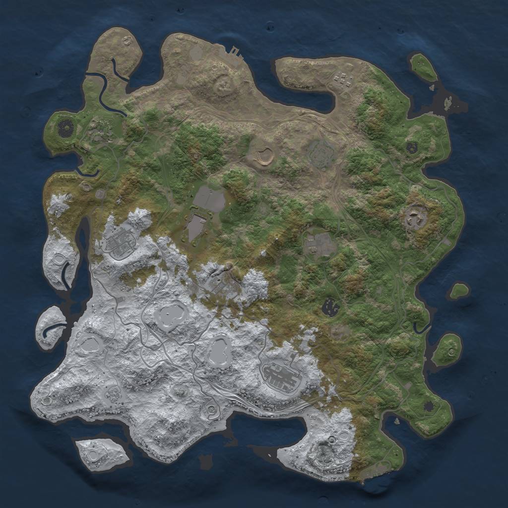 Rust Map: Procedural Map, Size: 4350, Seed: 1456, 20 Monuments